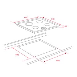 Teka TB 6415 Vitroseramik Elektrikli Siyah Ankastre Ocak